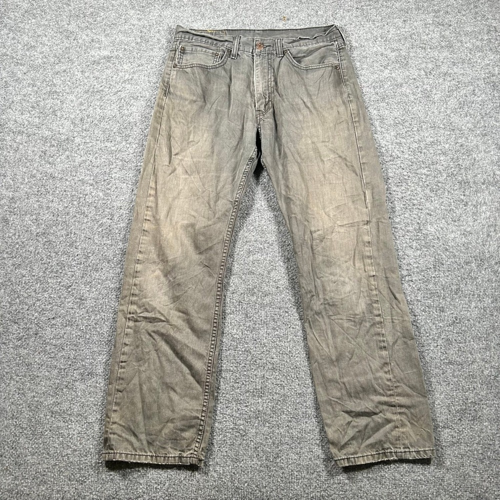 Levi's Jeans Mens Size 34 Gray 505 Regular Fit Straight Leg Denim Faded Good